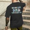 Brokest Dad On Earth Papa Daddy Groovy Father's Day Men's T-shirt Back Print Gifts for Him