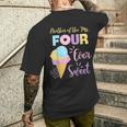 Brother Of The Ms Four Ever Sweet Ice-Cream 4Th Birthday Men's T-shirt Back Print Gifts for Him