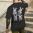 Bunny Reading Books Easter Rabbit Bookworm Spring Men's T-shirt Back Print Gifts for Him