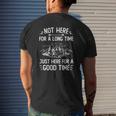 Camping Not Here For A Long Time Just Here For A Good Time Mens Back Print T-shirt Gifts for Him