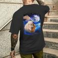 Capybara Meme Moon Capybaras Vintage Kawaii Men's T-shirt Back Print Gifts for Him