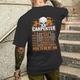 Carpenter Hourly Rate Hammer Ruler Men's T-shirt Back Print Gifts for Him
