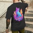 Cat With Crystals Men's T-shirt Back Print Gifts for Him