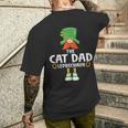 The Cat Dad Leprechaun Saint Patrick's Day Party Men's T-shirt Back Print Gifts for Him