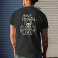 Cat Heavy Metal Headbanger Drummer Cat Playing Drum Meowtal Mens Back Print T-shirt Gifts for Him