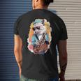Cat With Saxophone Cat Playing Saxophone Men's T-shirt Back Print Gifts for Him