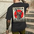 Catzilla Anime Lover Kawaii Animals Japanese Style Movies Men's T-shirt Back Print Gifts for Him