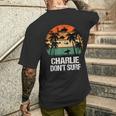 Charlie Dont Surf Helicopter Beach Vietnam Surfer T-Shirt mit Rückendruck Geschenke für Ihn