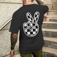 Checkered Peace Sign 60S 70S 80S Race Car Gamer Boys Toddler Men's T-shirt Back Print Gifts for Him