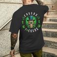 Cheers Fuckers St Patrick's Day Irish Skull Beer Drinking Men's T-shirt Back Print Gifts for Him