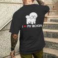 Chemise Bichon Frise I Love My Bichon T-shirt imprimé au dos Cadeaux pour lui
