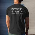 Christian Quote For Men Fitness & Faith Committed To Both Mens Back Print T-shirt Gifts for Him