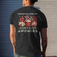 Christmas With My Lunch Lady Gnomies Plaid Red Gnome Xmas Mens Back Print T-shirt Gifts for Him