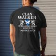 Clan Walker Scottish Family Kilt Tartan Lion Mens Back Print T-shirt Gifts for Him