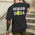 Class Of 2024 Softball Player Senior 2024 High School Grad Men's T-shirt Back Print Gifts for Him