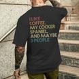 Cocker Spaniel Dog Owner Coffee Lovers Quote Vintage Men's T-shirt Back Print Gifts for Him