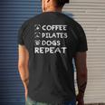 Coffee Pilates Dogs Repeat Pilates Mens Back Print T-shirt Gifts for Him
