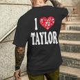 Colorful Heart My Name Is Taylor First Name I Love Taylor Men's T-shirt Back Print Gifts for Him
