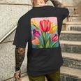 Colorful Tulip Costume Men's T-shirt Back Print Gifts for Him