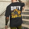Construction Excavator 3Rd Birthday Boy Dirty 3Rd-Y Men's T-shirt Back Print Gifts for Him