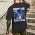 Cool Alpha Wolf Meme Human By Chance Alpha By Choice Men's T-shirt Back Print Gifts for Him
