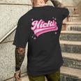 Cool Personalized Name Nicki Distressed Retro Vintage Groovy Men's T-shirt Back Print Gifts for Him