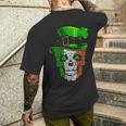 Cool St Patricks Day Maltese Dog Skull Shamrock Men's T-shirt Back Print Gifts for Him
