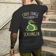 Coole Jungs Lieben Schlangen Geschenk T-Shirt mit Rückendruck Geschenke für Ihn