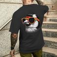 Cooler Goldfinchogel Trägt Sonnenbrille Grafik Kunst T-Shirt mit Rückendruck Geschenke für Ihn