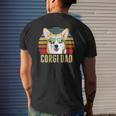 Corgi Dog Dad Vintage Retro Sunset Beach Vibe Fathers Day Mens Back Print T-shirt Gifts for Him