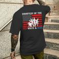 Courtesy Of The Red White And Blue Patriotic Us Flag Men's T-shirt Back Print Gifts for Him