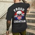 Croatia Men's Zagreb Croatia Hrvatska Black T-Shirt mit Rückendruck Geschenke für Ihn