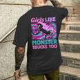 Cute Monster Truck Girls Like Monster Trucks Too Girls Men's T-shirt Back Print Gifts for Him