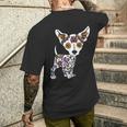 Cute Sugar Skull Chihuahua Men's T-shirt Back Print Gifts for Him