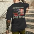 Dachshund Dog Dad Fathers Day Best Dachshund Dad Ever Men's T-shirt Back Print Gifts for Him