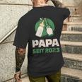 Dad Since 2023 Werdender Papa Bier Milk T-Shirt mit Rückendruck Geschenke für Ihn