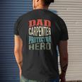 Dad Carpenter Protector Hero Father Profession Superhero Mens Back Print T-shirt Gifts for Him