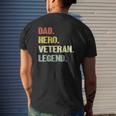 Dad Hero Veteran Legend Vintage Retro Mens Back Print T-shirt Gifts for Him