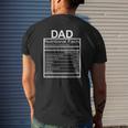 Dad Nutritional Facts Joke Sarcastic Family Mens Back Print T-shirt Gifts for Him