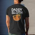 Daddy Sloth Lazy Cute Sloth Father Dad Mens Back Print T-shirt Gifts for Him
