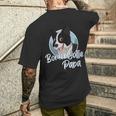 Damen Border Collie Papa Mit Comic Zeichnung Herren Mit-Ausschnitt T-Shirt mit Rückendruck Geschenke für Ihn