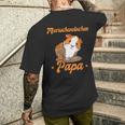 Damen Meerschweinchen Papa -Ater Jungen Männer Zumatertag Mit-Ausschnitt T-Shirt mit Rückendruck Geschenke für Ihn