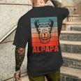 Damen Papa Alpaka Alpapaatertag Bester Frischgebackenerater Mit-Ausschnitt T-Shirt mit Rückendruck Geschenke für Ihn