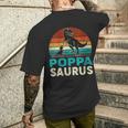 Damen Passender Familien-Poppasaurus T-Rex Dinosaurier Für Papa Opa Mit-Ausschnitt T-Shirt mit Rückendruck Geschenke für Ihn