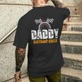 Damen Rennauto Papa Geburtstag Party Racing Family Daddy Pit Crew Mit-Ausschnitt T-Shirt mit Rückendruck Geschenke für Ihn