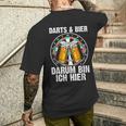 Darts Und Bier Darum Bin Ich Hier Dartspieler T-Shirt mit Rückendruck Geschenke für Ihn