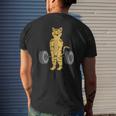 Deadlifting Cat Weightlifters Gym Workout Mens Back Print T-shirt Gifts for Him