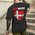 Denmark Flag Holiday Denmark Heart Danish Flag T-Shirt mit Rückendruck Geschenke für Ihn