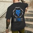 Detroit 313 Lion T-Shirt mit Rückendruck Geschenke für Ihn