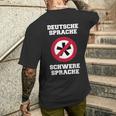 Deutsche Sprache, Schwere Sprache Kurzärmliges Herren-T-Kurzärmliges Herren-T-Shirt für Herren, Lustiges Sprachlerner Motiv Geschenke für Ihn